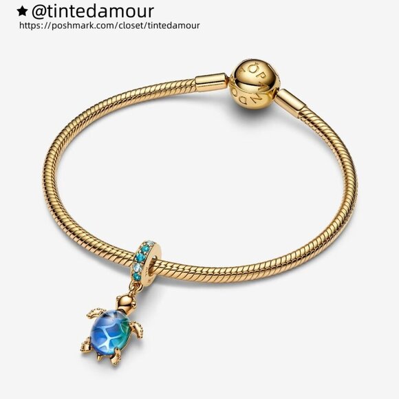 Pandora Sea Turtle Murano Glass Dangle Charm|Pendant - Picture 2 of 2